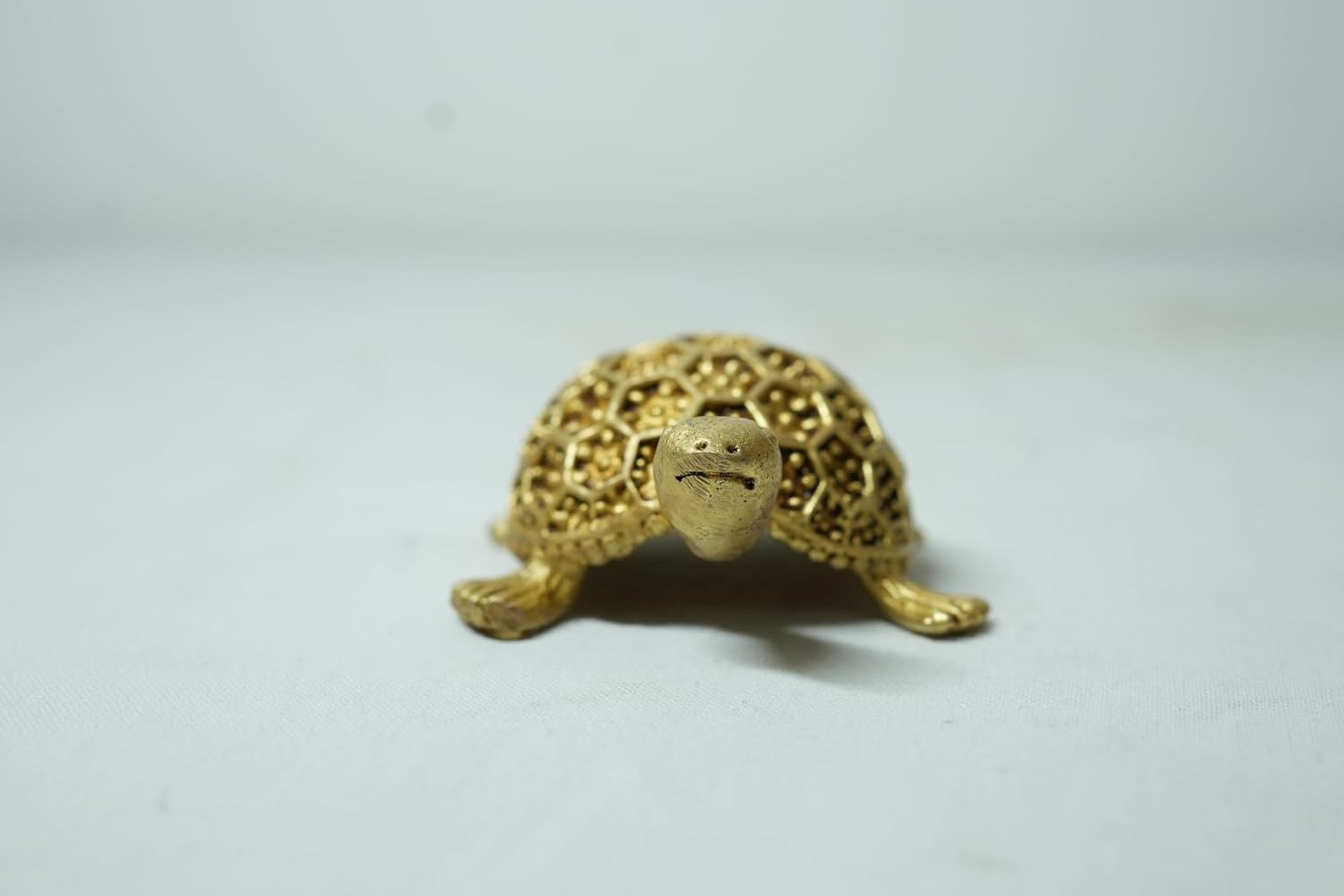 PeetalKraft Small Vastu Tortoise Brass Figurine for Luck and Prosperity, Size 8x5x3 cm, Weight 100 Grams