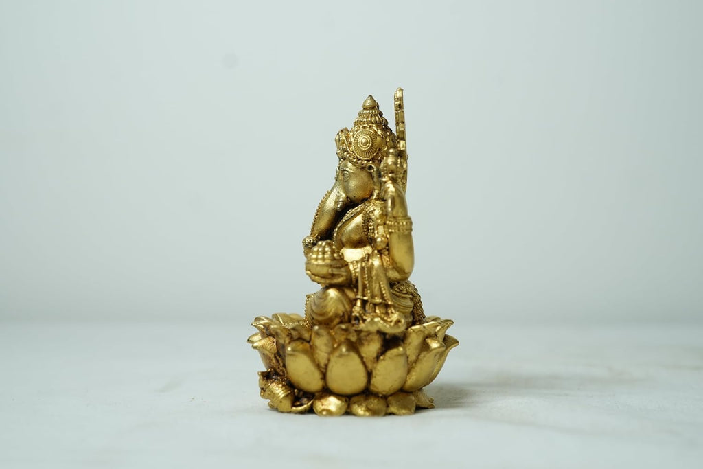 PeetalKraft Small Handmade Lord Ganesha Idol For Home Office Desk Gift Size 5X5X8 Cm Weight 100 Grams