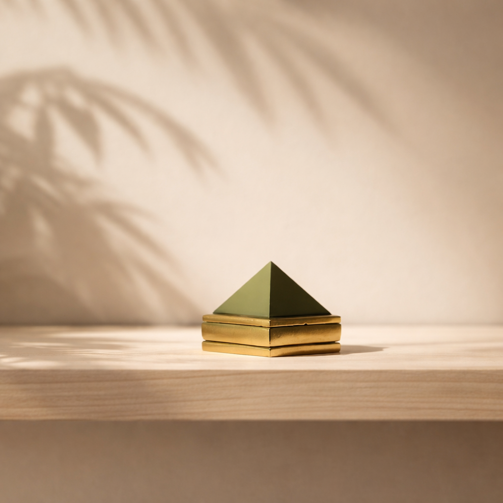 PeetalKraft Brass Pyramid Vastu Yantra | Solid Brass Feng Shui Item | Home, Office & Pooja Decor | Decorative Showpiece / Vastu / Pooja Item | 200g | 5cm