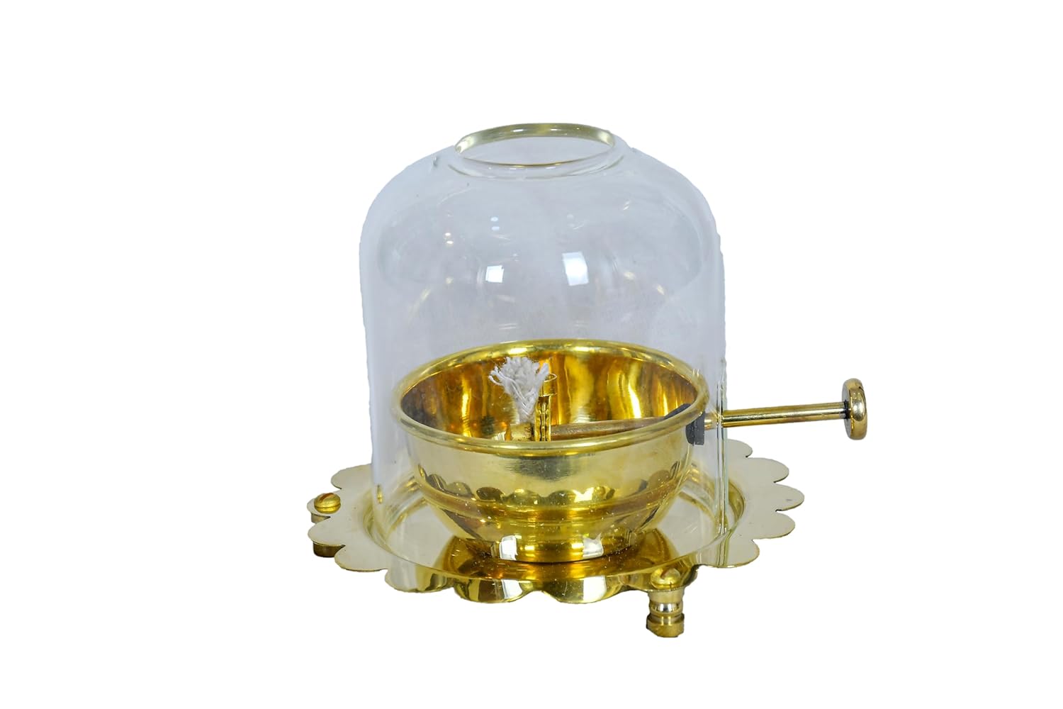 PeetalKraft Akhand Arati lamp For Temple | Best for Pooja, Akhand Jyot Weight-240 g Height-13cm