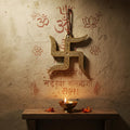 PeetalKraft Brass Swastik for Door Entrance Religious Vastu Symbol, Size 9x9x10 cm, Weight 235 Grams