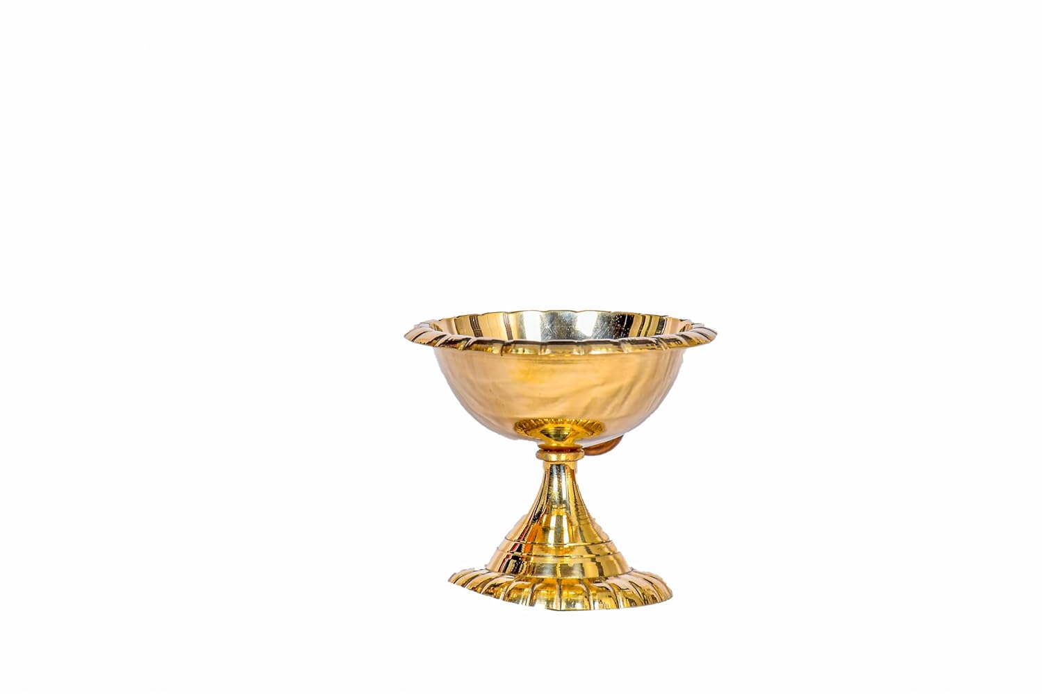 PeetalKraft Wooden Handle Brass Table Diya For Puja Aarti And Shop Size 21X5X9 Cm Weight 195 Grams