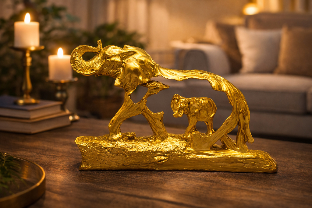PeetalKraft Resin Wall Elephant Hanging for Home Decor and Vastu, Size 24x4x15 cm, Weight 340 Grams