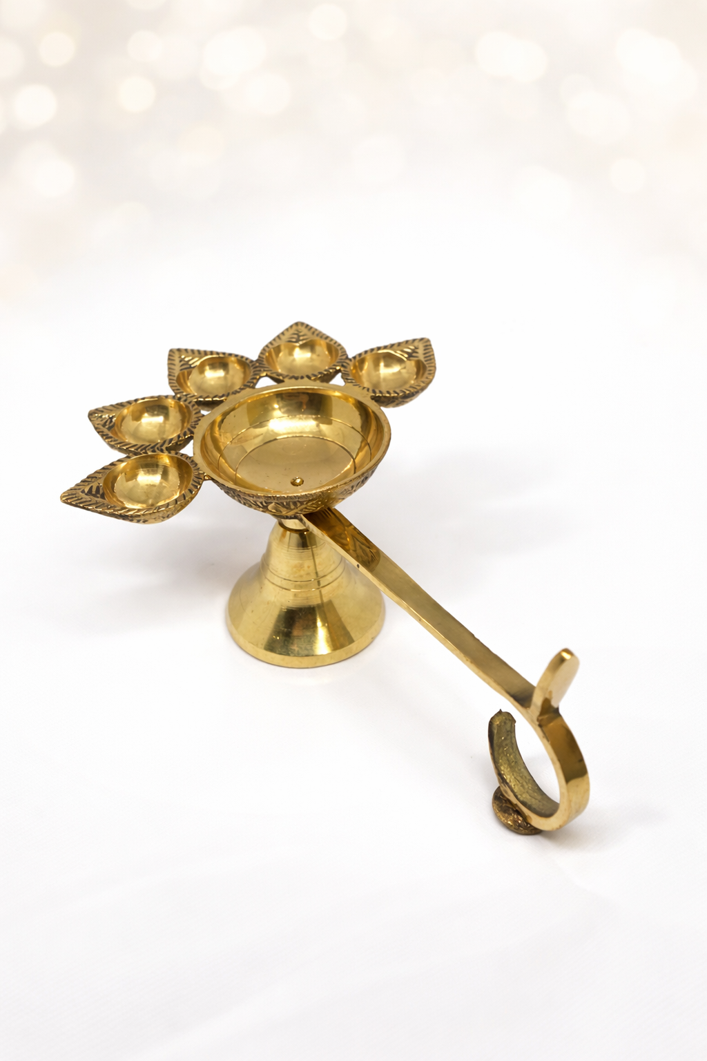 PeetalKraft Brass Panchaarti Deepak Best For Pooja Temple Festival Available In Two Variations