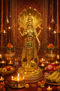 PeetalKraft Resin Vishnu Ji Statue for Peace and Spiritual Protection, Size 5x5x30 cm, Weight 850 Grams