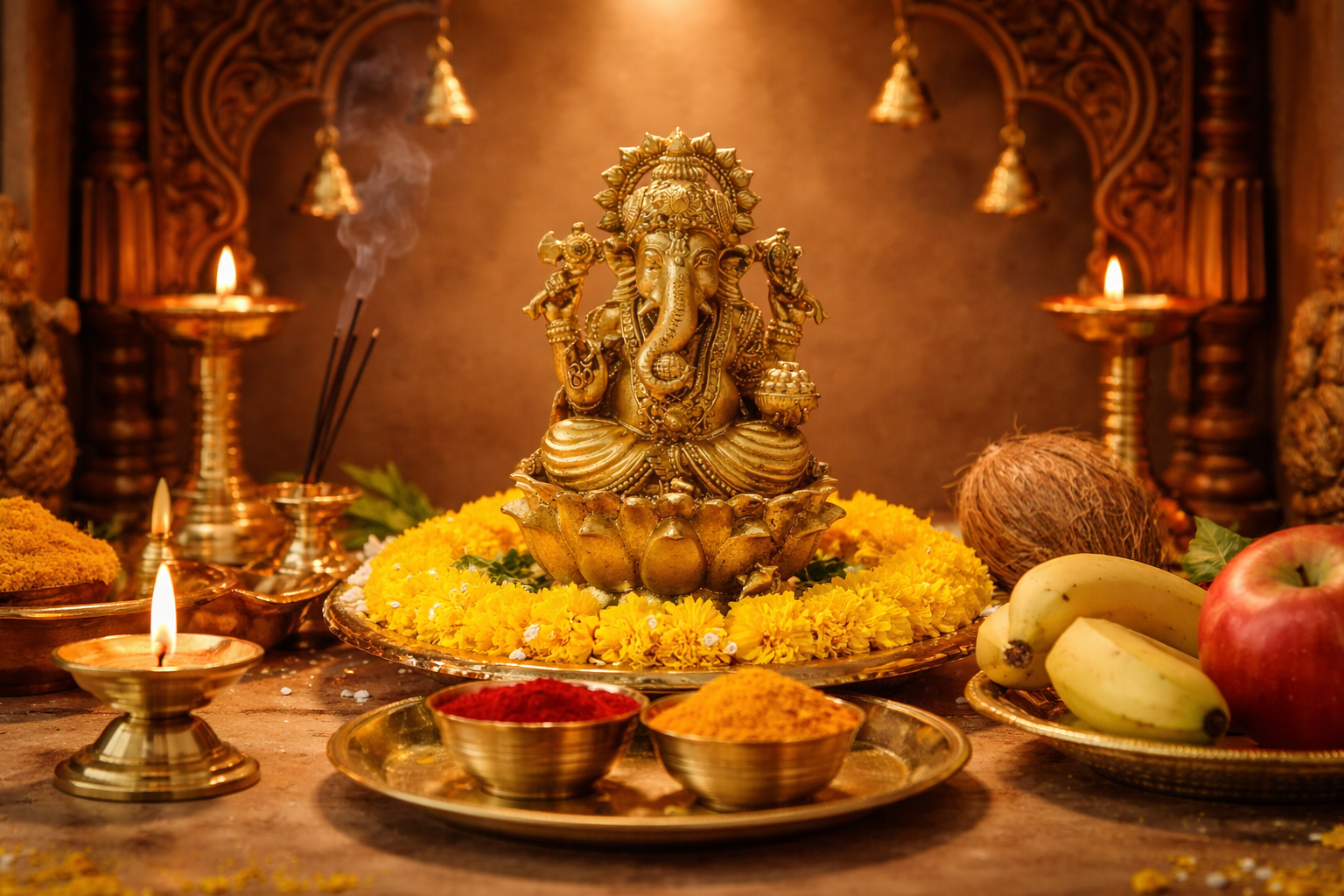 PeetalKraft Small Handmade Lord Ganesha Idol For Home Office Desk Gift Size 5X5X8 Cm Weight 100 Grams
