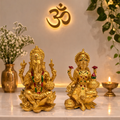 PeetalKraft Resin Lakshmi Ganesh Idol for Home Decor and Diwali, Size 6x5x18 cm, Weight 800 Grams