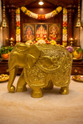 PeetalKraft Resin Shahi Elephant Decorative Showpiece for Royal Decor, Size 8x4x14 cm, Weight 530 Grams