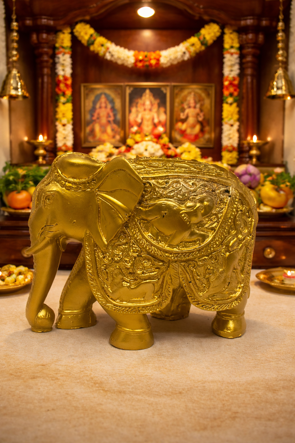 PeetalKraft Resin Shahi Elephant Decorative Showpiece for Royal Decor, Size 8x4x14 cm, Weight 530 Grams