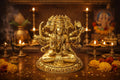 PeetalKraft Panchmukhi Hanuman Brass Idol Murti (7 cm) – Five Face Hanuman Ji Statue for Pooja || Vastu, Home Temple, Spiritual Gift, Decorative Religious Figurine || 120g