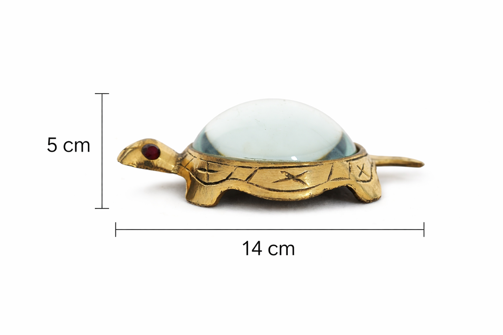 PeetalKraft Brass Big Tortoise Shree Yantra for Wealth and Abundance, Size 15x12x5 cm, Weight 300 Grams