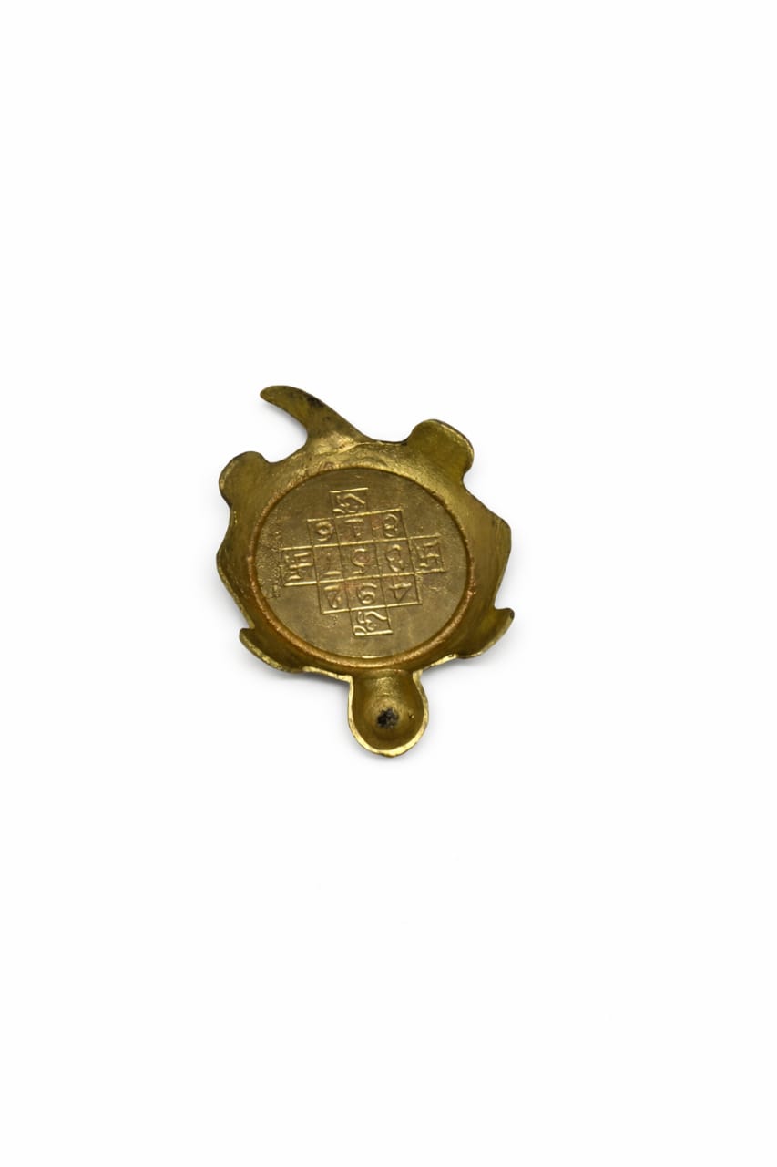 PeetalKraft Brass Big Tortoise Shree Yantra for Wealth and Abundance, Size 15x12x5 cm, Weight 300 Grams