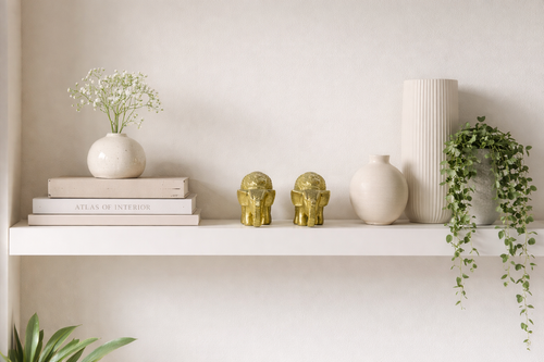 PeetalKraft Brass Elephant Pair Showpiece Set for Luck and Home Decor, Size 7x2x5 cm, Weight 426 Grams
