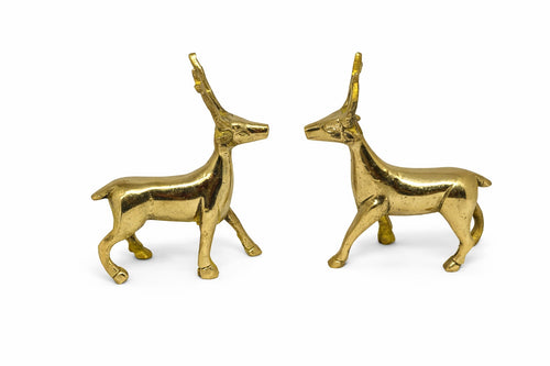 PeetalKraft Brass Deer Statue Decorative Figurine for Speed and Success, Size 10x4x12 cm, Weight 350 Grams