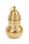 PeetalKraft Brass Gangajali Holy Water Pot with Lid, Gold, 500ml, Polished Brass, for Pooja, Temple & Rituals. (H-18cm,Dia-9cm) Weight-280 g