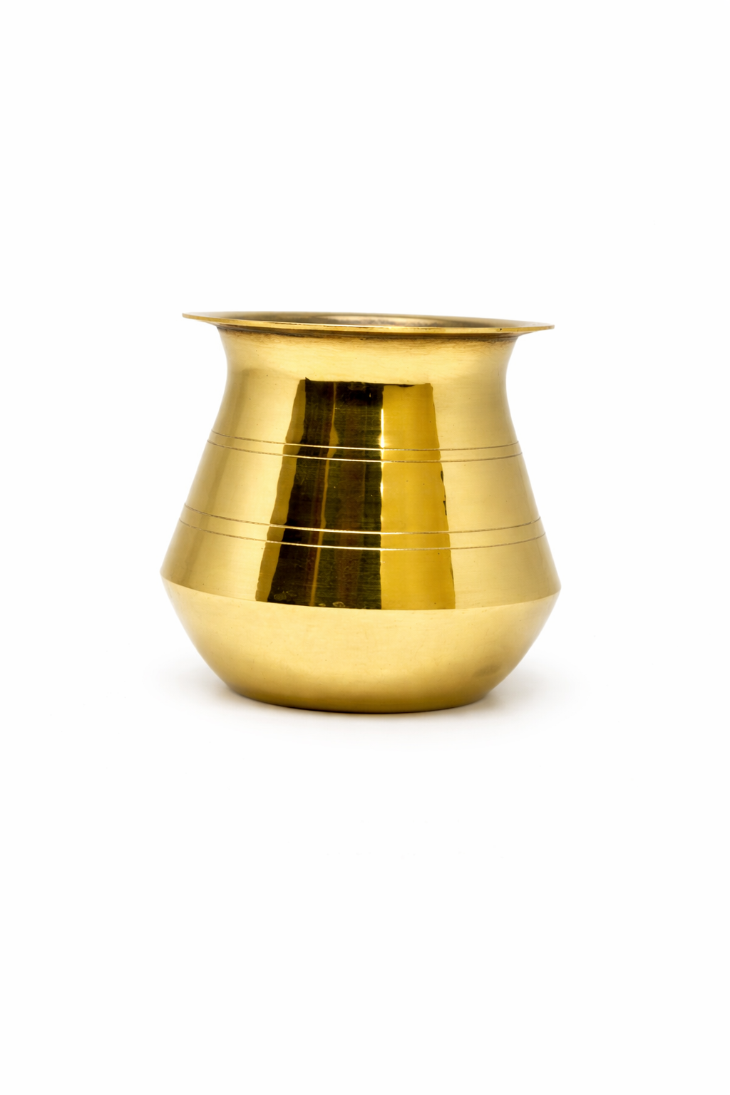 PeetalKraft Golden Brass Simple Pooja Kalash Lota for Daily Rituals, Size 7x7x8 cm, Weight 90 Grams