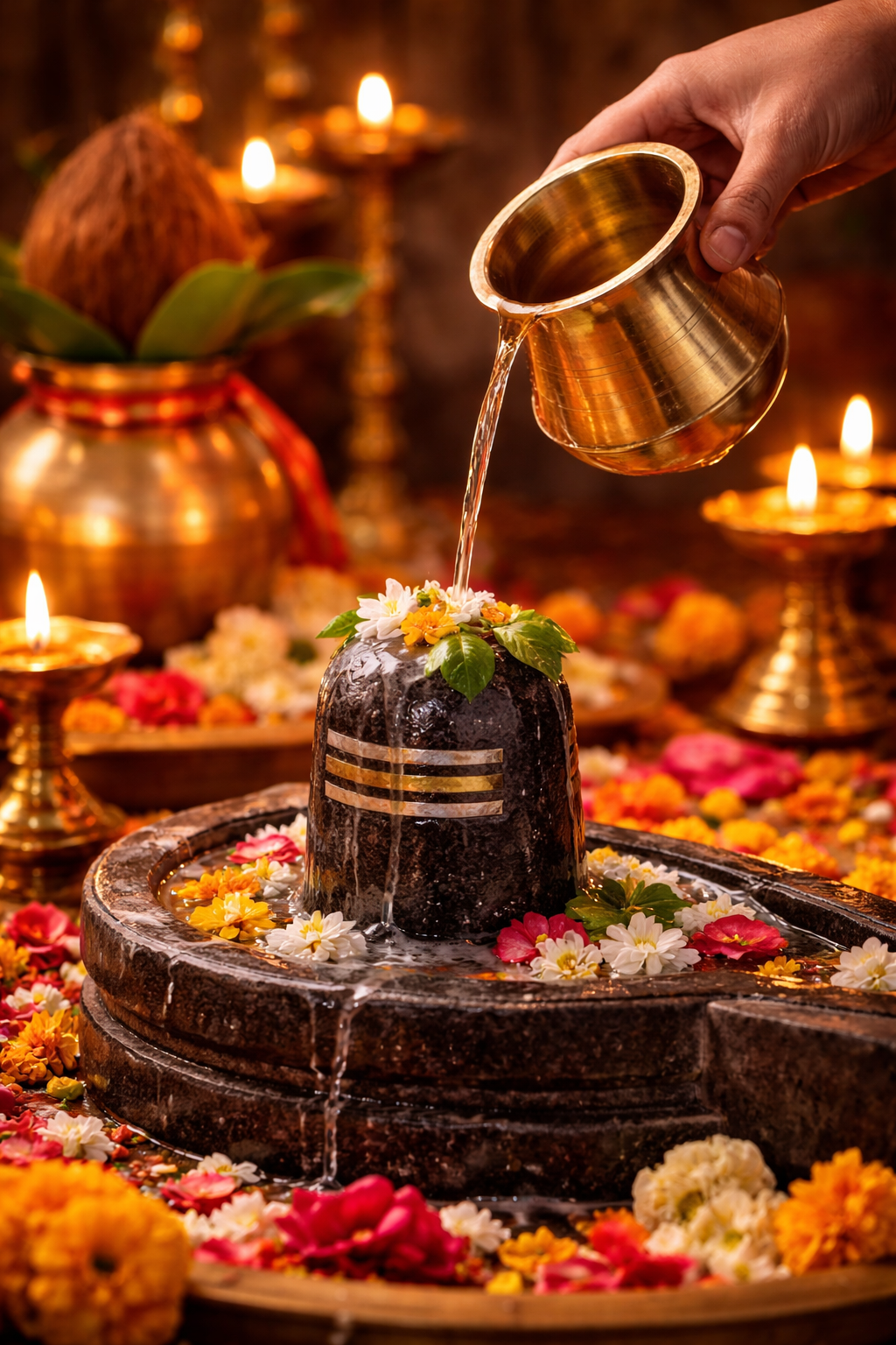 PeetalKraft Golden Brass Simple Pooja Kalash Lota for Daily Rituals, Size 7x7x8 cm, Weight 90 Grams
