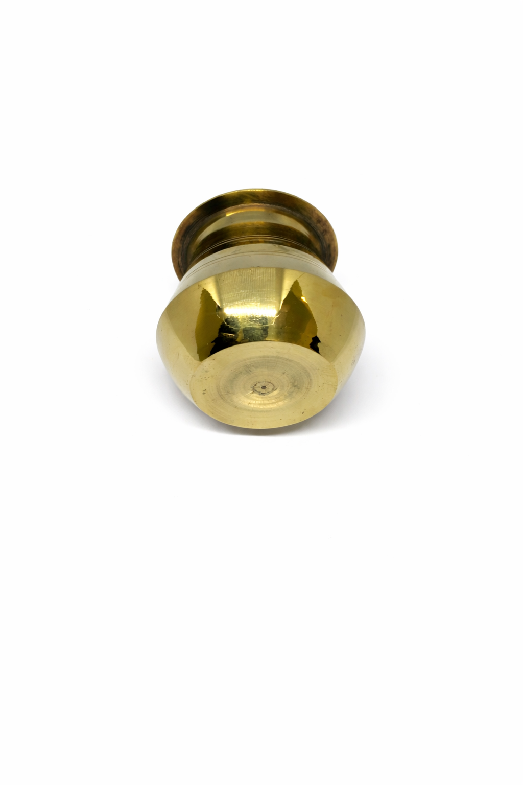 PeetalKraft Golden Brass Simple Pooja Kalash Lota for Daily Rituals, Size 7x7x8 cm, Weight 90 Grams