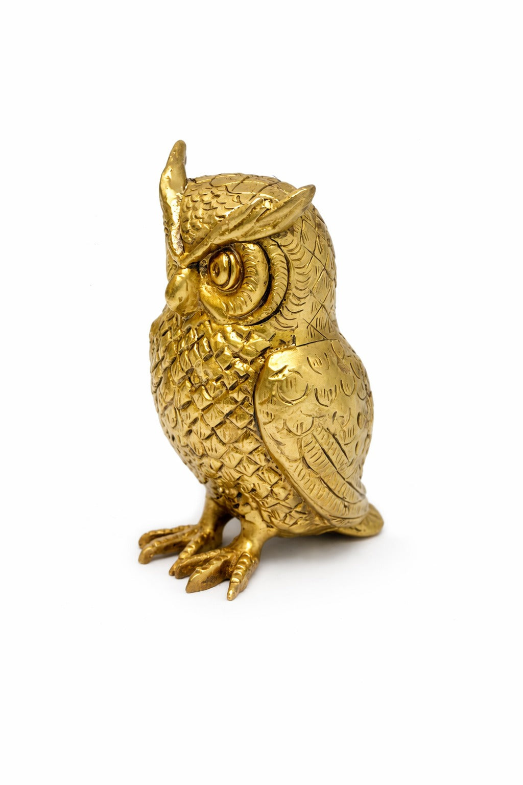 PeetalKraft Golden Brass Vastu Owl Statue for Good Luck and Home Decor, Size 5x4x7 cm, Weight 270 Grams