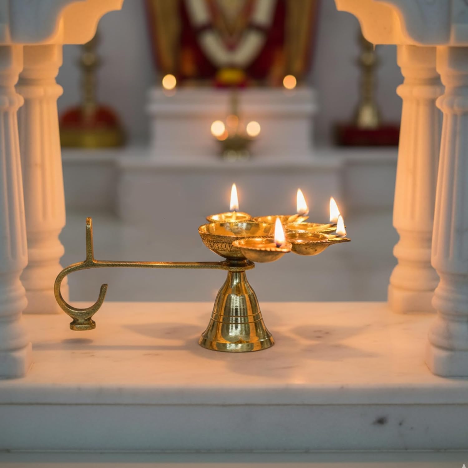 PeetalKraft Brass Panchaarti Deepak Best For Pooja Temple Festival Available In Two Variations