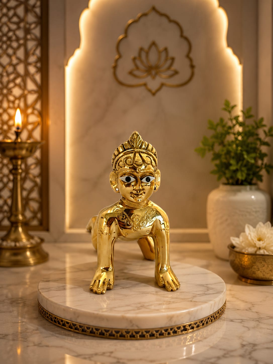 Ashtadhatu brass Radharani idol for home temple