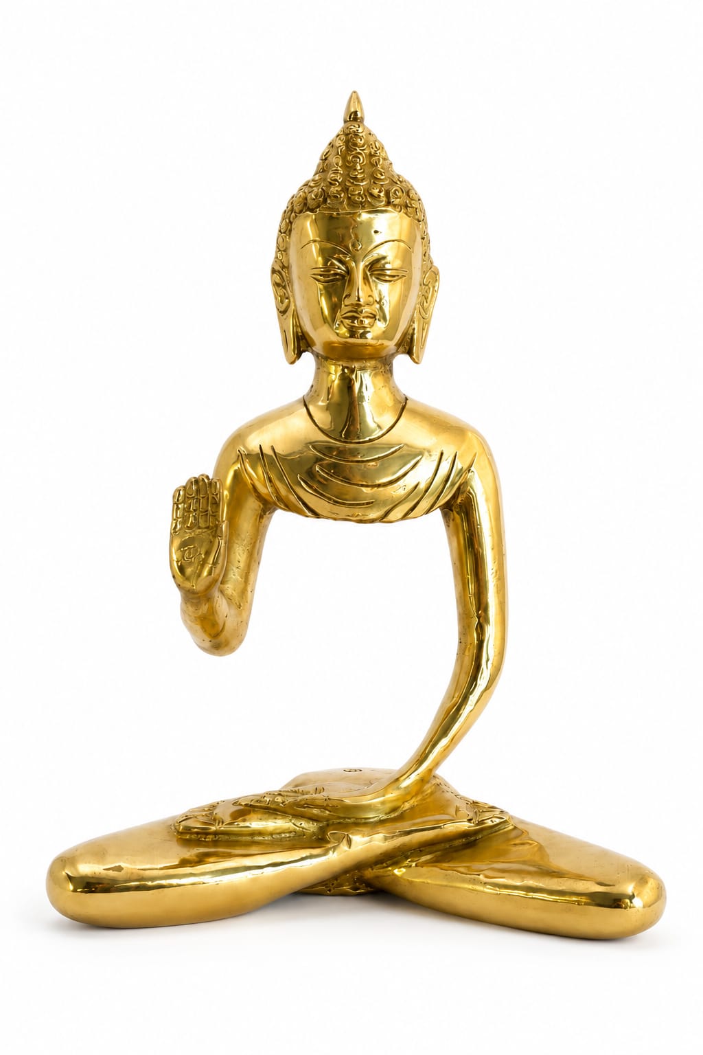 Premium Brass Hollow Buddha Statue for Home Decor | Elegant Meditating Buddha Idol for Living Room, office & Meditation space.