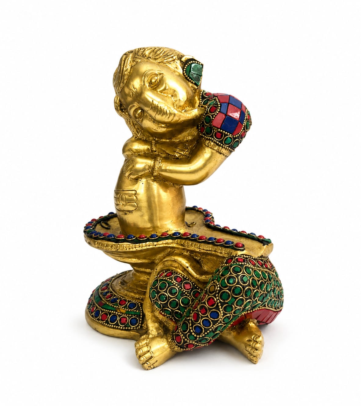 Premium Brass Lord Ganesh with Shivling Idol | Divine Ganesh Shivling Murti for Home Temple, Pooja Room  &  Spiritual Decor.