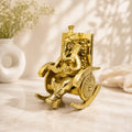 Brass Ganesha Idol on Chair - Premium Antique Finish