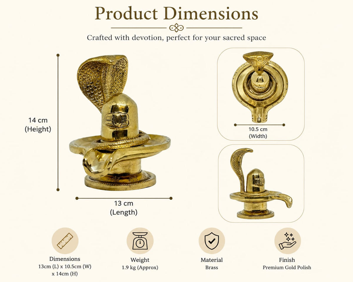 Brass Shivling with Traditional Base