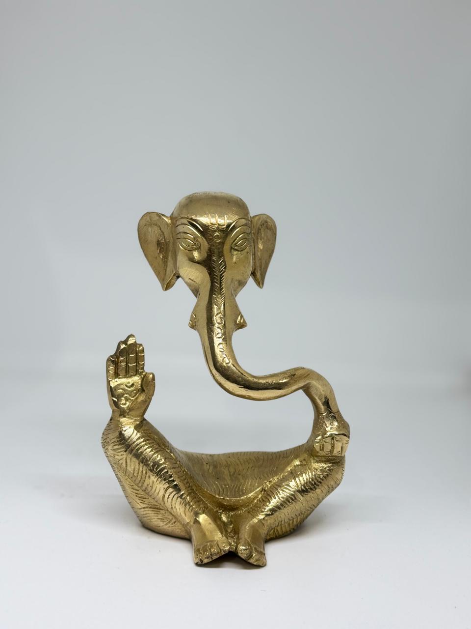 Premium Brass Lord Ganesha Idol - Small Trunk | Ganesh ji Statue for Home Temple & Office Decor .
