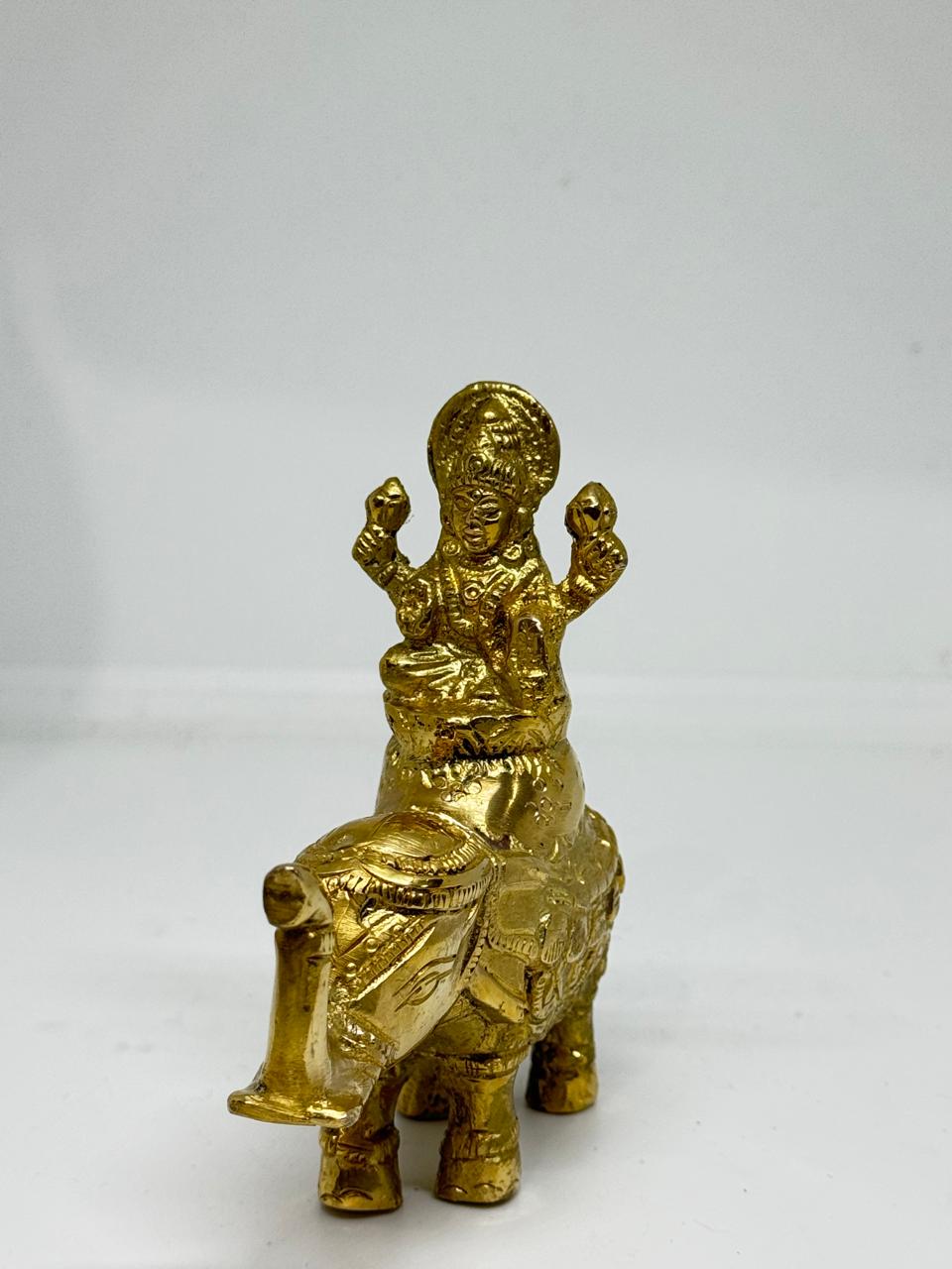 Brass Gajlakshmi elephant idol, Goddess Lakshmi showpiece