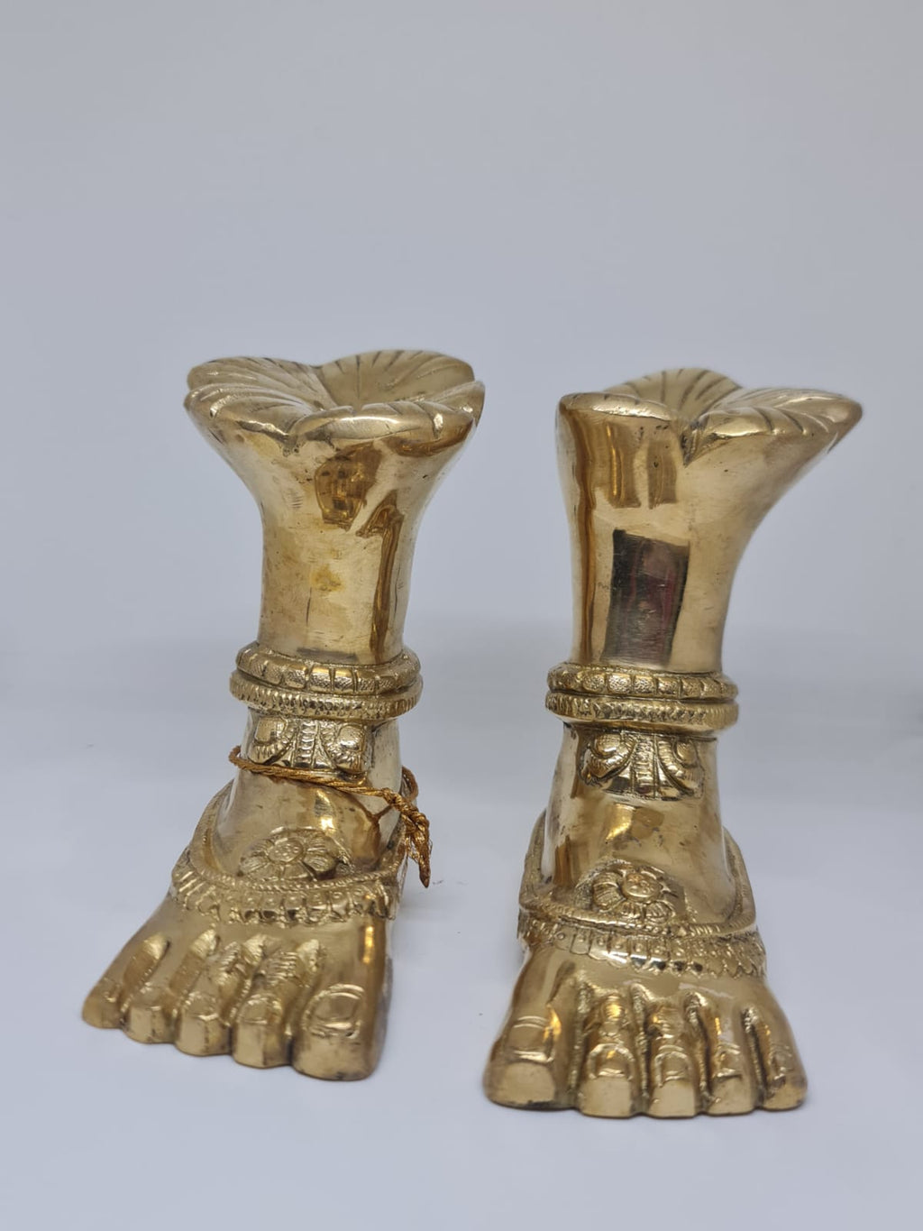 PeetalKraft Premium Laxmi Charan Paduka – Brass Laxmi Footprints for Diwali Puja & Home Decor