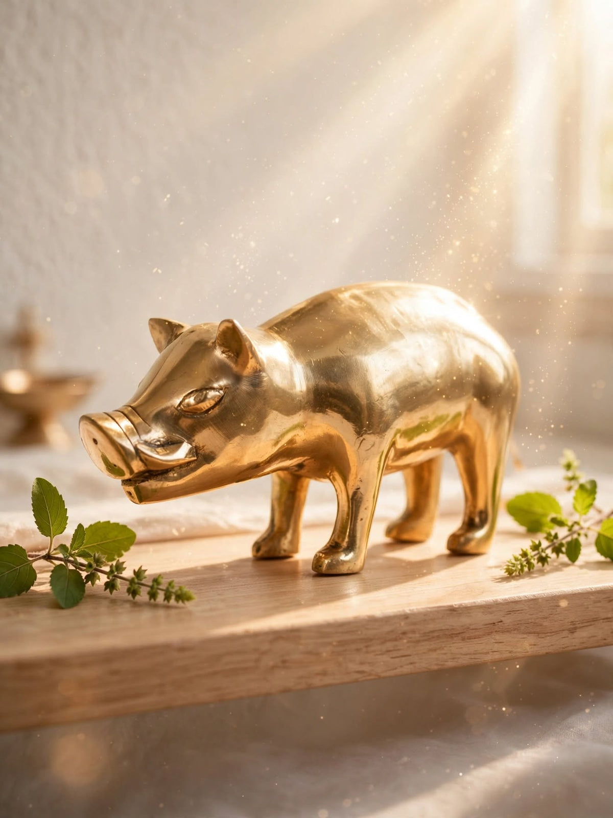 Premium Handcrafted Brass Varaha Statue - Traditional Boar-form Brass Figurine - Decorative Animal Sculpture for home & office decor.