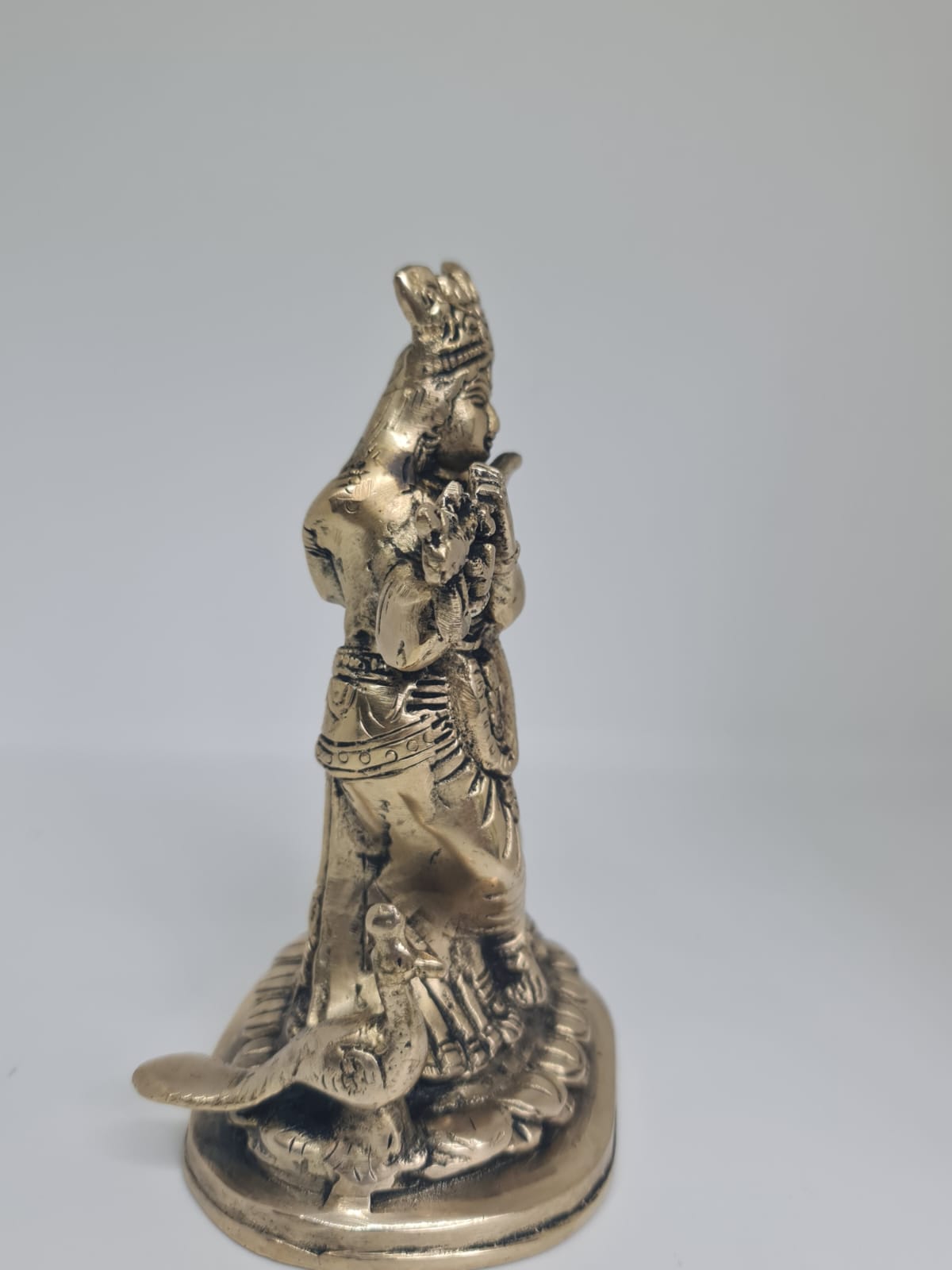 Antique Brass Radha Krishna Idol - Radha Krishna Statue for Home Temple & Puja Room - Traditional Brass Decorative gifting .