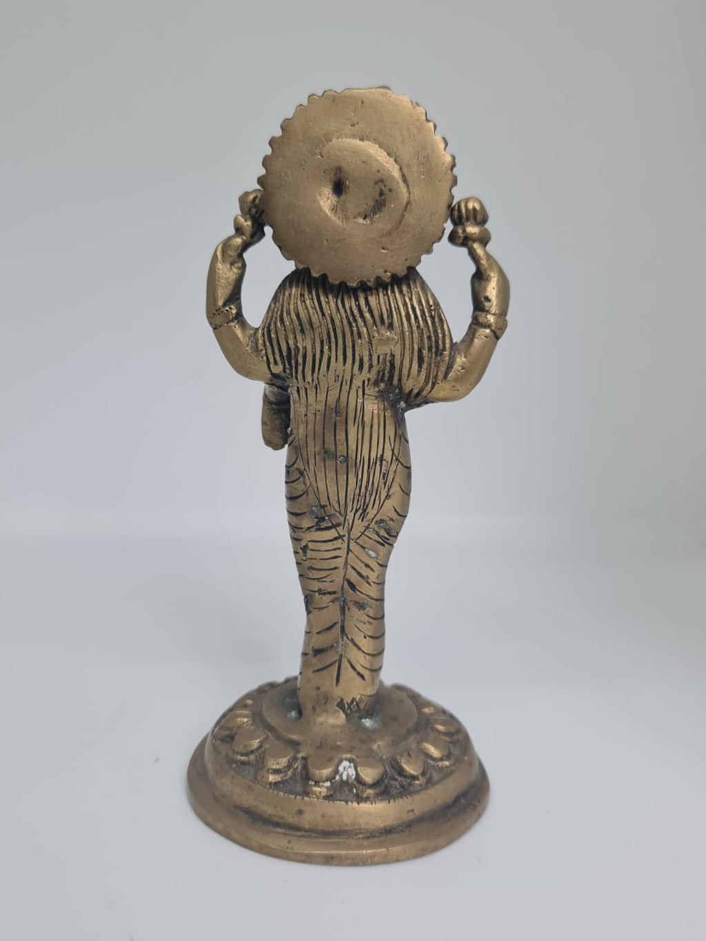 Antique Brass Lakshmi ji Idol-Goddess Lakshmi Statue for Home Temple & Pooja Room - Traditional Brass Decorative Figurine .