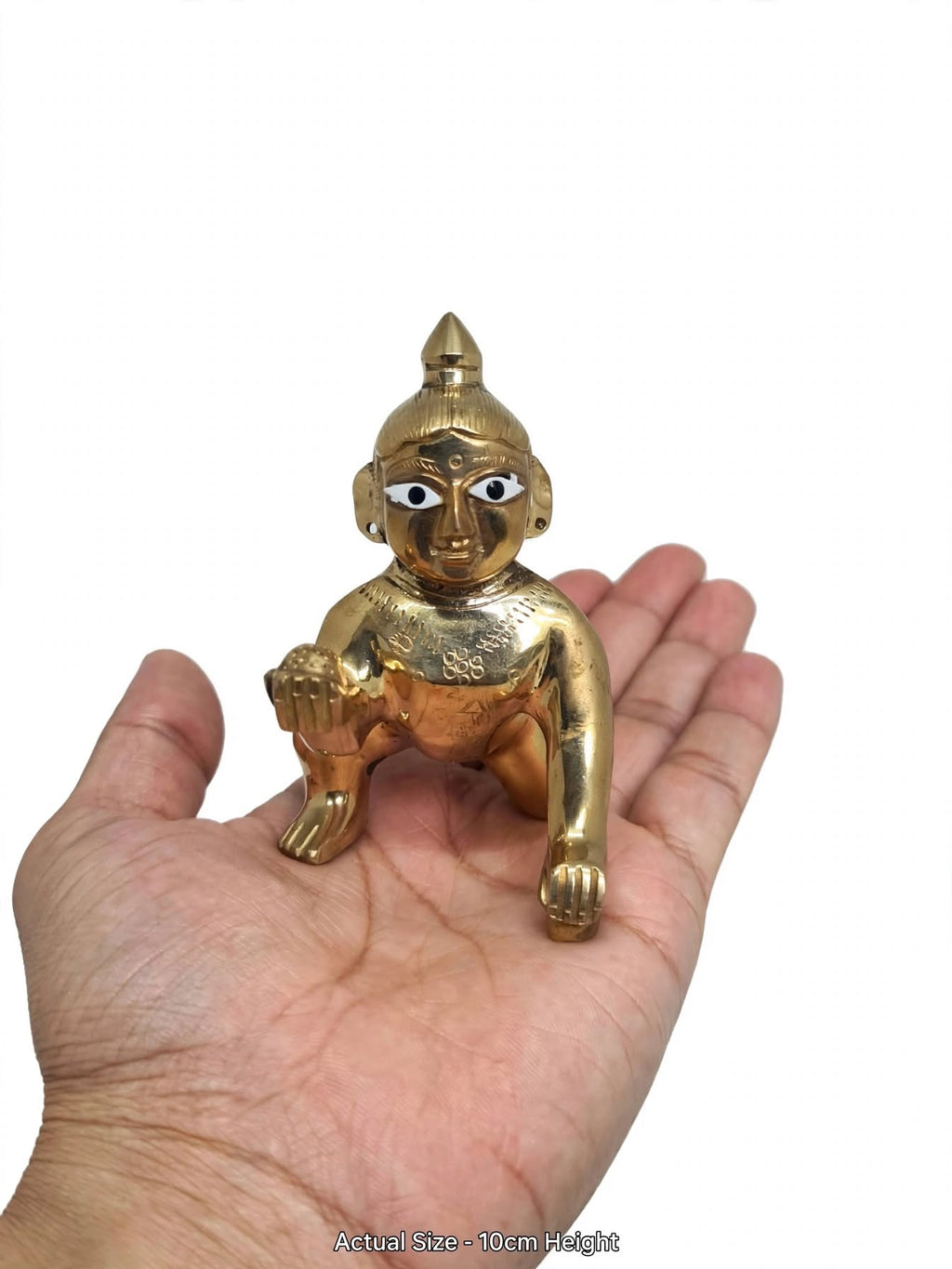 Premium Brass Laddu Gopal Idol for Pooja & Home Decor-Traditional Bal Krishna Murti for Temple.