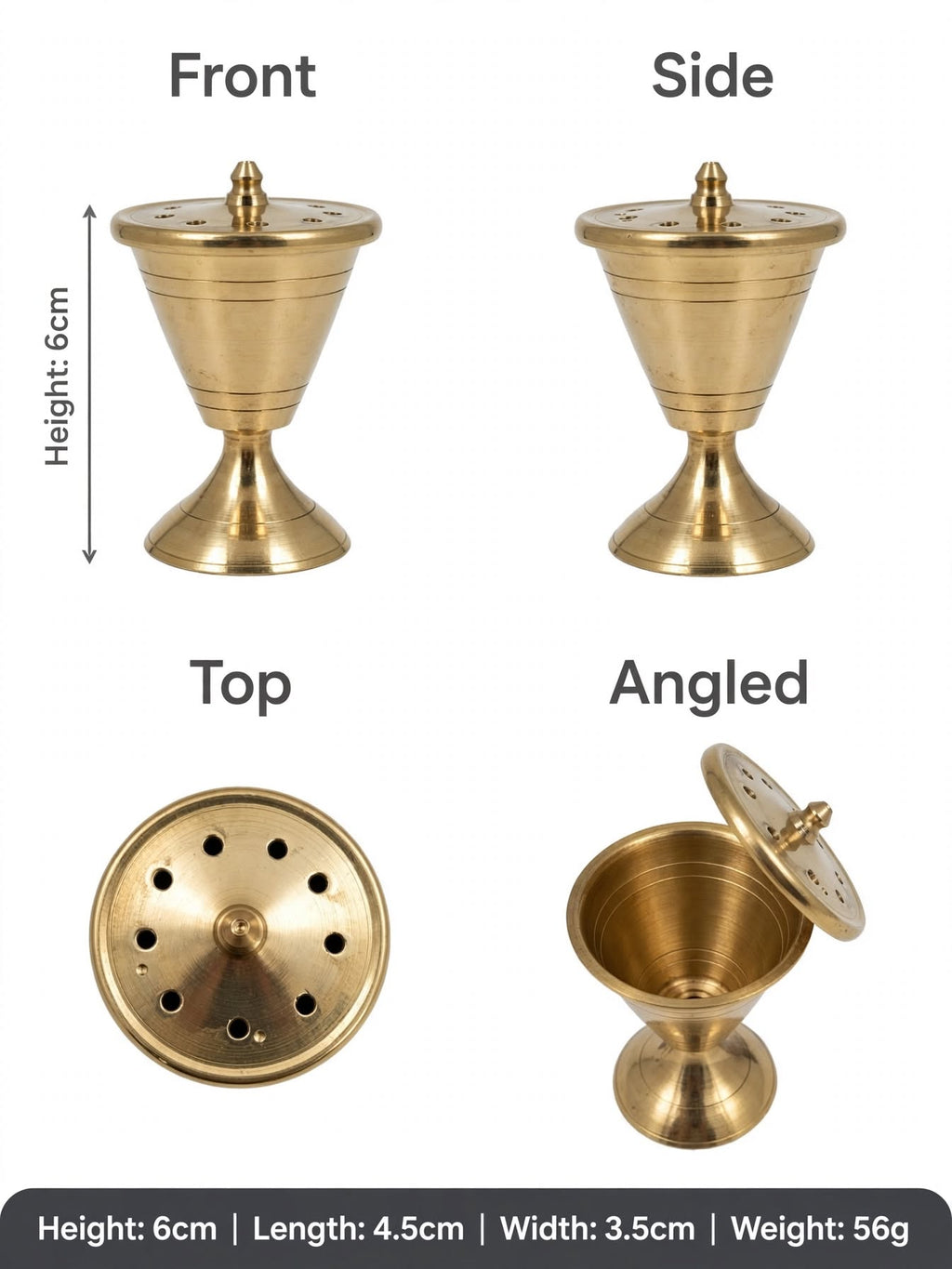 Premium Brass Incense Stick Holder - Traditional Pooja & Home Decor.