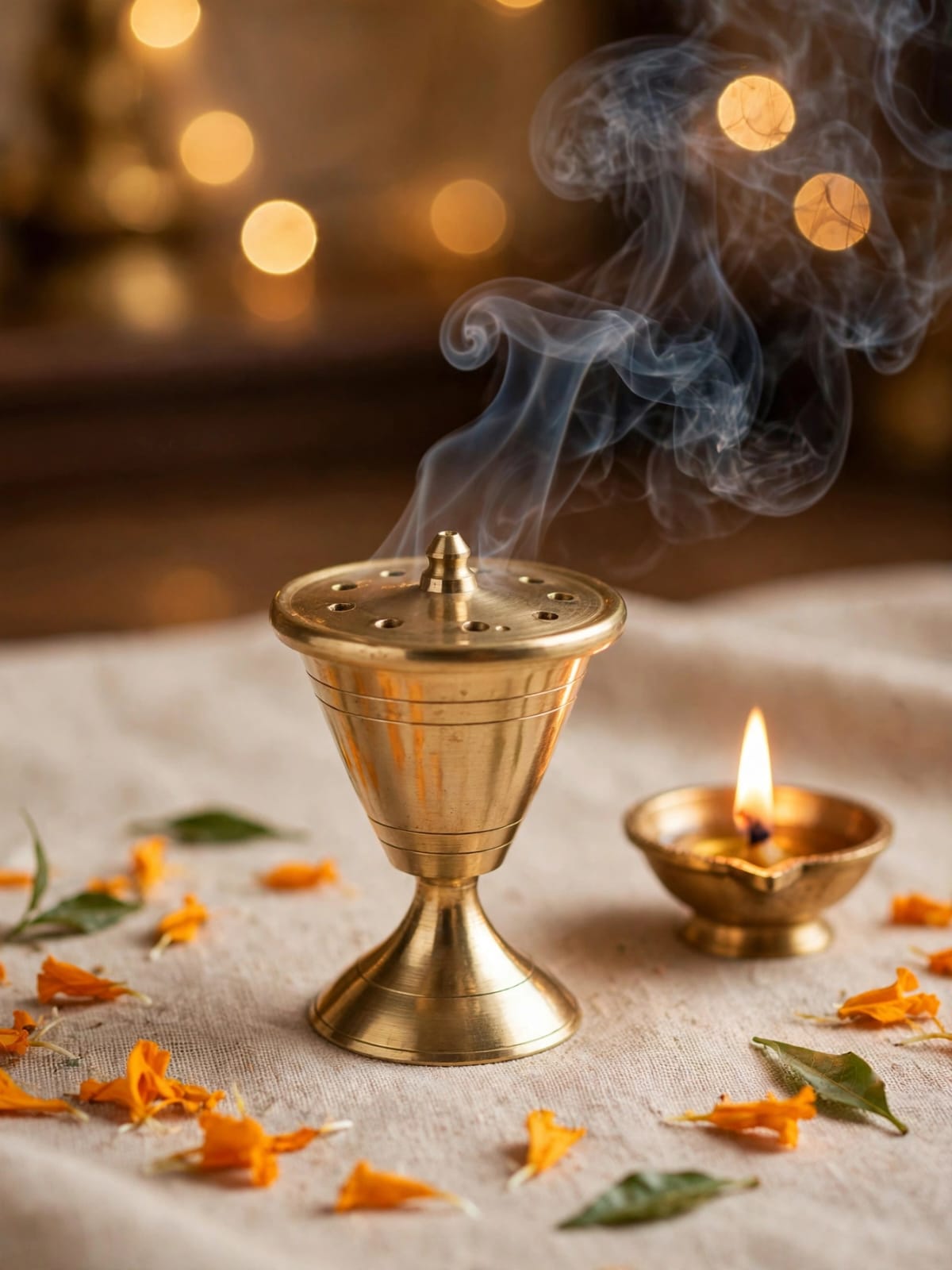 Premium Brass Incense Stick Holder - Traditional Pooja & Home Decor.