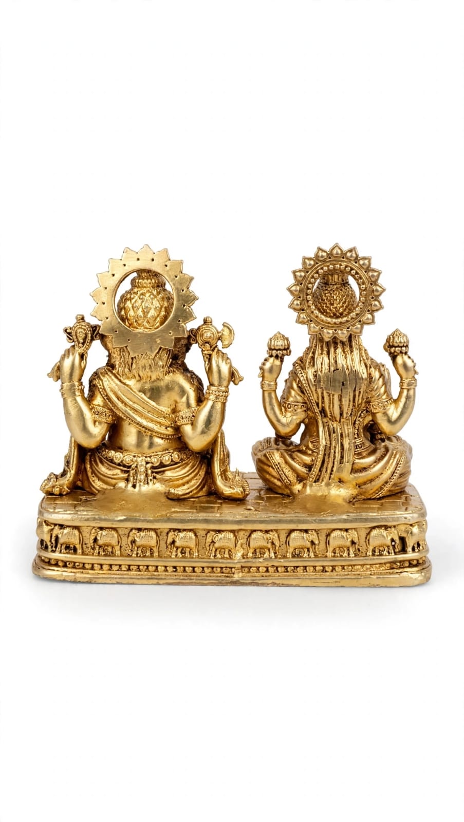 Brass Lakshmi Ganesh Idol set for Home Temple, Pooja Room Decoration and Diwali Gift.