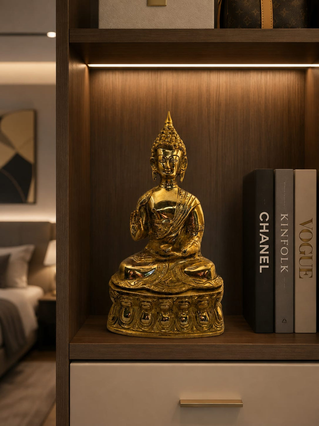 Premium Brass Buddha Statue for Home Decor , Meditation & Temple | Peace & Prosperity Idol
