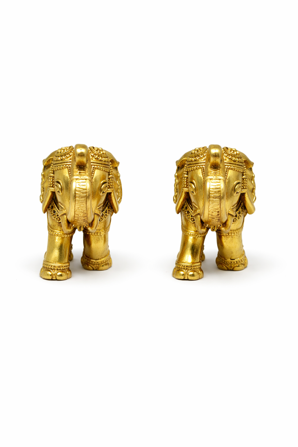 PeetalKraft brass elephant pair showpiece set for home decor , office decor | Vastu elephant pair | 2 pcs per pack | 440g