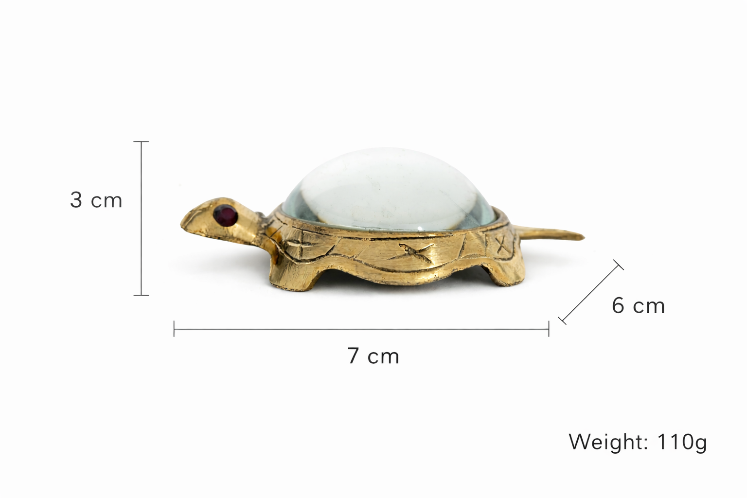 PeetalKraft Brass Shri Yantra Tortoise | Vastu Feng Shui Lucky Turtle with Sacred Shri Yantra | Wealth, Prosperity & Positive Energy (7cm, 110g)
