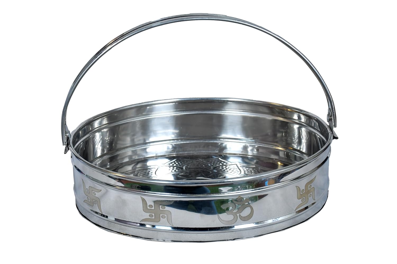PeetalKraft Steel Round Basket Lightweight Utility Dalia for Home, Size 22x22x6 cm, Weight 250Grams