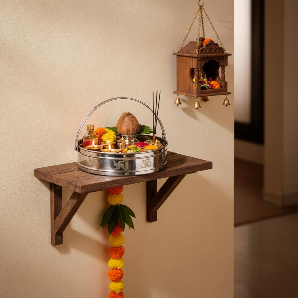 PeetalKraft Steel Round Basket Lightweight Utility Dalia for Home, Size 22x22x6 cm, Weight 250Grams