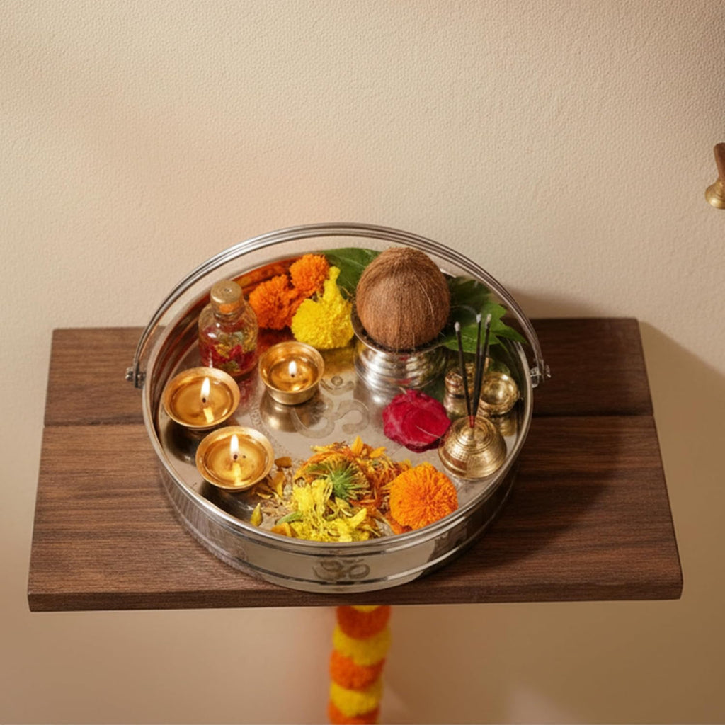 PeetalKraft Steel Round Basket for Kitchen and Home Utility, Size 24x24x6 cm, Weight 291 Grams