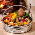 PeetalKraft Steel Round Basket for Kitchen and Home Utility, Size 24x24x6 cm, Weight 291 Grams