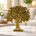 PeetalKraft Brass Kalp Vriksh Tree Showpiece for Home Decor, Office Table & Vastu Decor, Premium Gold Finish, H:20cm, L:18cm, W:5cm. Gift for Housewarming, Diwali & Wedding