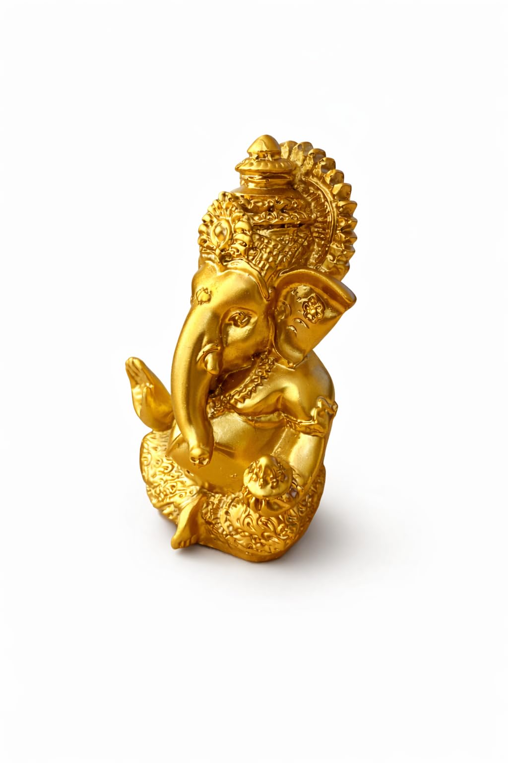 PeetalKraft Lord Ganesha Idol for Home Decor & Pooja | Resin Ganesh Murti | Small Decorative Statue for Mandir, Office Desk, Car Dashboard | Gift Item, 8 cm (80g)