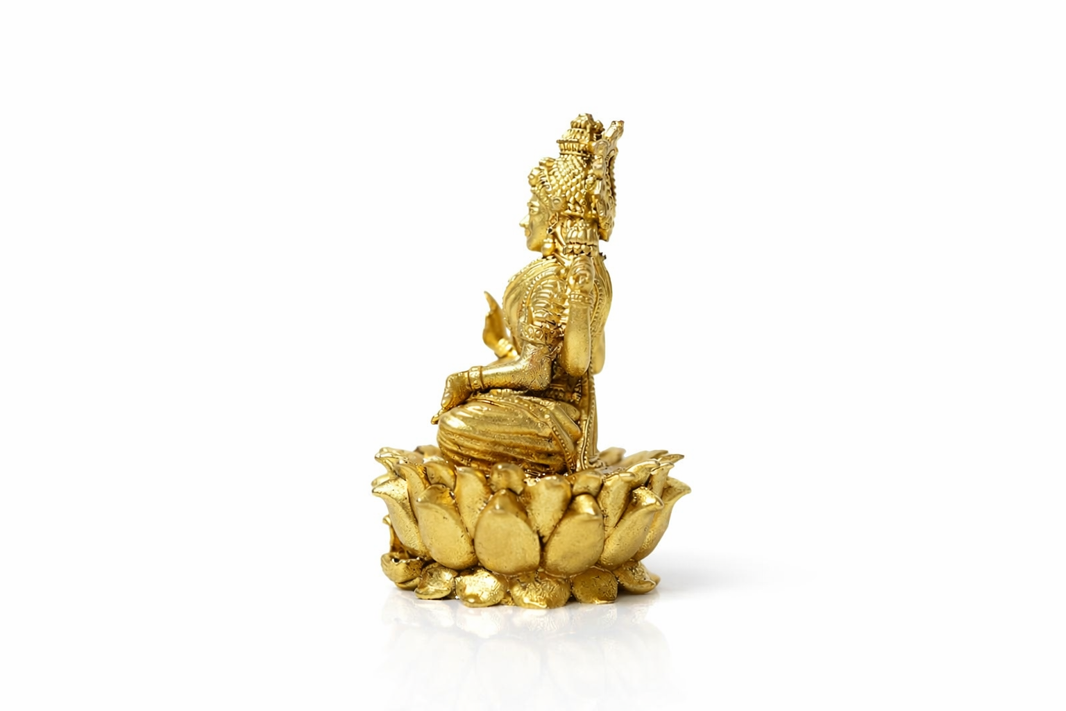 PeetalKraft Lakshmi Devi Idol Statue for Temple Puja and Diwali Gifts, Size 5x5x8 cm, Weight 100 Grams