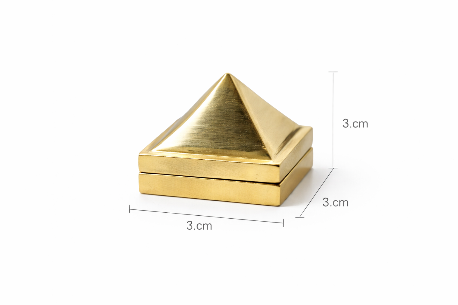 PeetalKraft Brass Pyramid Vastu Yantra | Solid Brass Feng Shui Item | Home, Office & Pooja Decor | Decorative Showpiece / Vastu / Pooja Item | 100g | 3cm